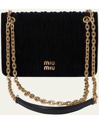 Miu Miu - Quilted Velvet Chain Shoulder Bag - Lyst