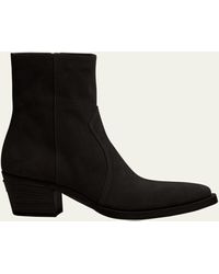 Prada - Suede Zip Ankle Boots - Lyst