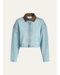 SER.O.YA - Coop Cropped Denim Jacket - Lyst