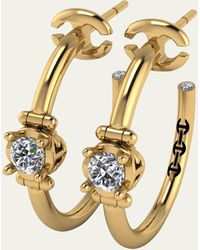 Hoorsenbuhs - 18k Yellow Gold Hoop Earrings With Diamonds - Lyst