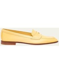 Santoni - Calfskin Leather Penny Loafers - Lyst