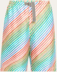 Christopher John Rogers - Crayon Stripe Silk Bias Shorts - Lyst