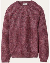 Miu Miu - Oversized Ribbed Wool Cashmere Sweater - Lyst