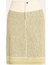 Bottega Veneta - Knotted Mouline Cotton Jersey Midi Skirt - Lyst