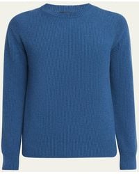 ZEGNA - Oasi Cashmere Ribbed Crewneck Sweater - Lyst