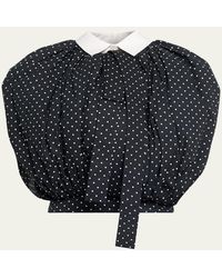 Marc Jacobs - Polka-Dot Cotton Poplin Collared Bubble Top - Lyst