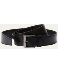 Prada - Metal Buckle Calf Leather Belt - Lyst