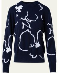 Akris - Sketched Abraham Flower Intarsia Cashmere Sweater - Lyst