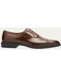 Santoni - Easy Leather Cap-Toe Oxfords - Lyst