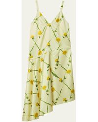 Burberry - Floral Print High-low Mini Dress - Lyst