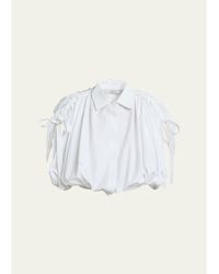 Givenchy - Ruched Cotton-Poplin Crop Collared Bubble Shirt - Lyst
