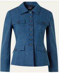 Akris - Delia Stretch Denim Jacket - Lyst