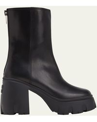 Miu Miu - Oversized Sole Leather Ankle Boots - Lyst