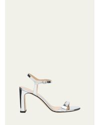 Stuart Weitzman - Babette Metallic Ankle-Strap Sandals - Lyst