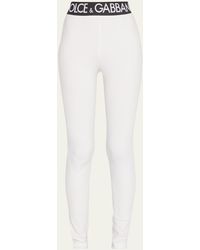 Dolce & Gabbana - Branded Elastic High-waist Leggings - Lyst