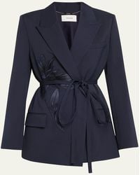 Erdem - Flower Double-Breasted Belted Wool Blazer - Lyst