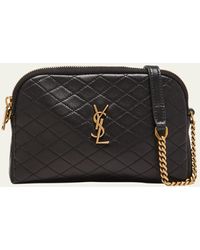 Saint Laurent - Gaby Mini Ysl Crossbody Bag In Quilted Leather - Lyst
