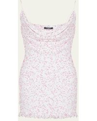 Balmain - Cowl Polka Dot Tweed Mini Dress - Lyst