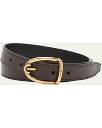 Tom Ford - Goat Leather Angled-buckle Belt - Lyst