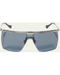 Gucci - Flat-top Metal Shield Sunglasses - Lyst