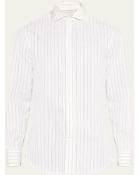 Brunello Cucinelli - Pinstripe Cotton Sport Shirt - Lyst