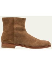Common Projects - Suede Side-Zip Ankle Boots - Lyst