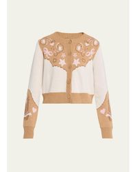 LoveShackFancy - Leyah Wool-Blend Saddle Up Cardigan - Lyst