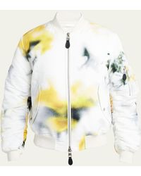 Alexander McQueen - Obscure Flower Print Bomber Jacket - Lyst