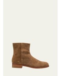 Common Projects - Suede Side-Zip Ankle Boots - Lyst