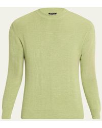 Kiton - Silk, Cashmere And Linen Micro-Rib Crewneck Sweater - Lyst