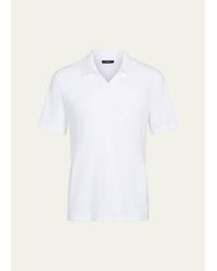 Vince - Textured Johnny Collar Polo Shirt - Lyst