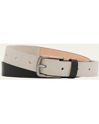 Giorgio Armani - Suede And Leather Reversible Belt - Lyst