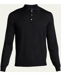 Bergdorf Goodman - Long-sleeve Cashmere Polo Sweater - Lyst