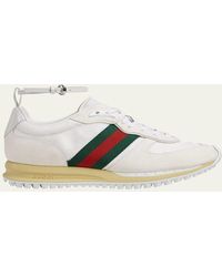 Gucci - Suede Re-Motion Ankle Strap Sneakers - Lyst