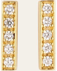 Jennifer Meyer - Diamond Bar Stud Earrings In 18k Yellow Gold - Lyst