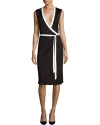 Diane von Furstenberg Valena Sleeveless Jersey Wrap Dress - Black