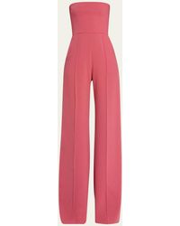 Alex Perry - Stretch Crepe Strapless Straight-leg Jumpsuit - Lyst