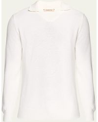 FIORONI CASHMERE - Long-sleeve Cotton-silk Polo Sweater - Lyst