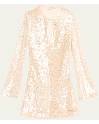 Jonathan Simkhai - Kari Sequined Long-sleeve Mini Dress - Lyst