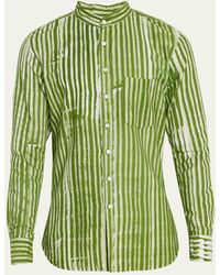 Studio 189 - Batik Striped Band-collar Sport Shirt - Lyst