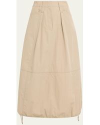 Brunello Cucinelli - Cargo Cotton Midi Skirt With Drawstring Hem - Lyst
