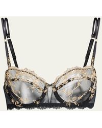 Lise Charmel - Floral-embroidered Two-part Demi Bra - Lyst