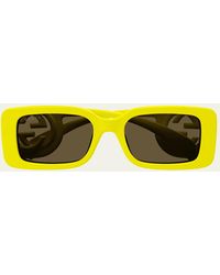 Gucci - Monochrome GG Rectangle Acetate Sunglasses - Lyst