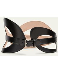 Alexander McQueen - Cut-out Curved Leather Belt - Lyst