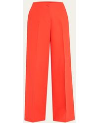 Brioni - Camilla Wide Leg Silk Wool Trousers - Lyst