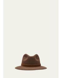 Borsalino - Alessandria Leather-Band Wool Fedora Hat - Lyst