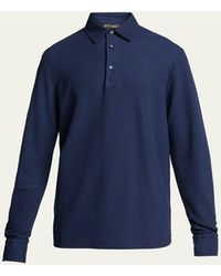 Loro Piana - Long-sleeve Pique Polo Shirt - Lyst