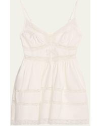 LoveShackFancy - Zima Lace-Trim Mini Dress - Lyst