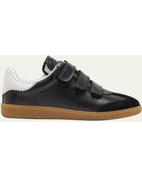 Isabel Marant - Beth Perforated Leather Grip-strap Sneakers - Lyst