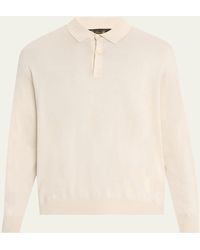 Loro Piana - Loro Island Cotton Giza Long-Sleeve Polo Shirt - Lyst